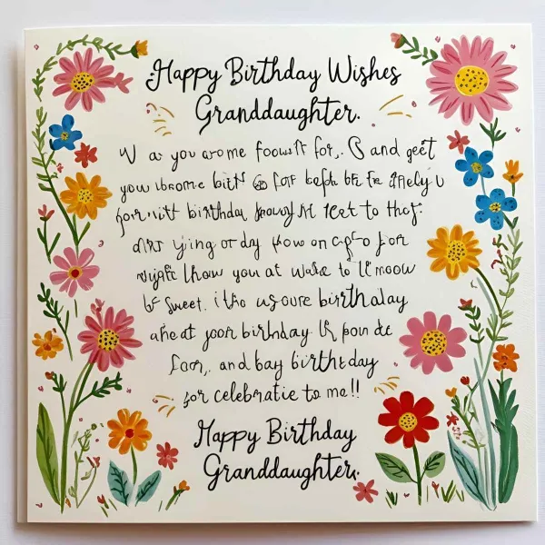 Short Birthday Wishes for Granddaughter